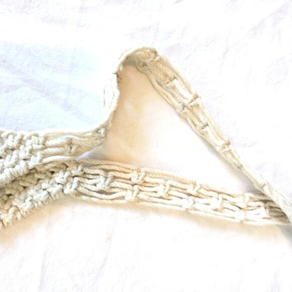 1970s Vintage Macrame Shoulder Bag BOHEMIAN EXCELLENT - Picture 2 of 5